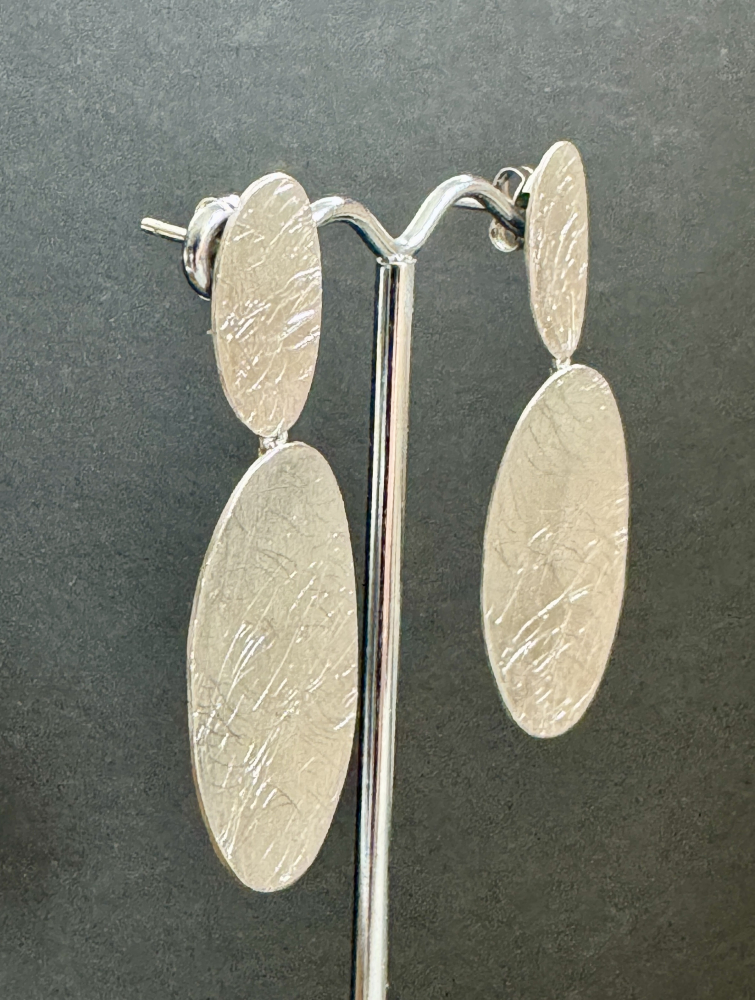 Ohrhänger Oval Silber rhod.